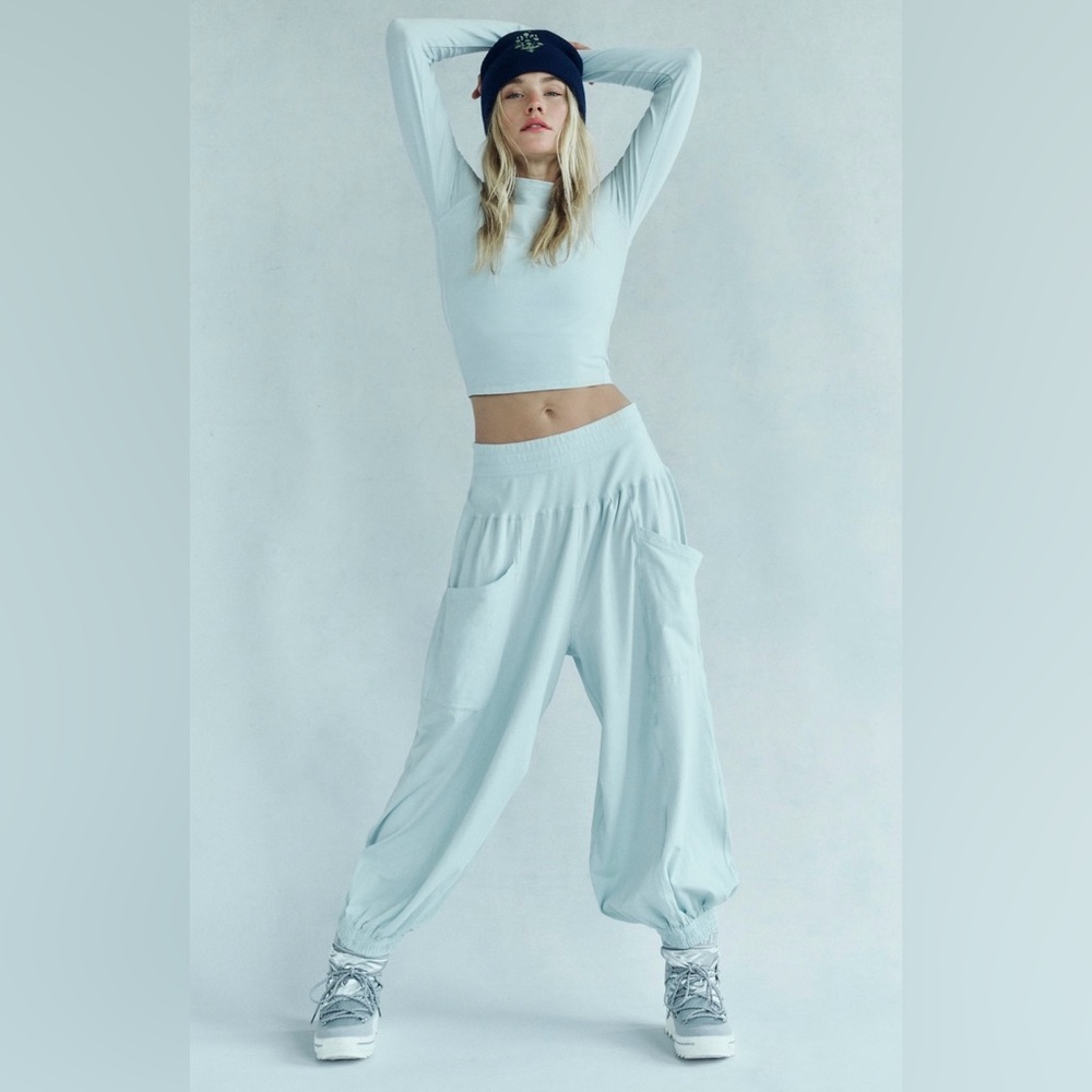 Grey green set of pants and top